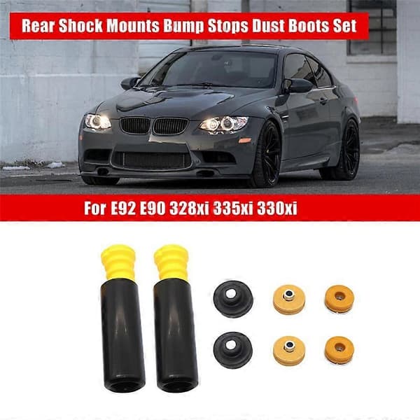 Passar E90 E92 E93 E82 Bil Bakre Övre Nedre Stötdämparfästen Genomföringar & Stoppklossar Kit 33526768544