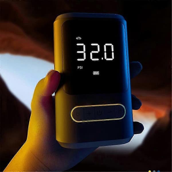 Bärbar Elektrisk Pump Inflator Trådlös Luftpump-GråSvart-