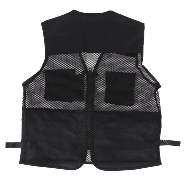Durable Breathable Fishing Vest with Multiple Pockets for Outdoor Activities - Black