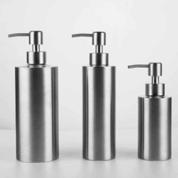 Lotion Dispenser Pumper, Nem Installation, 304 Rustfrit Stål + Erstatningsplastiksæbepumpe til Lotionflasker til Sæbedispensere