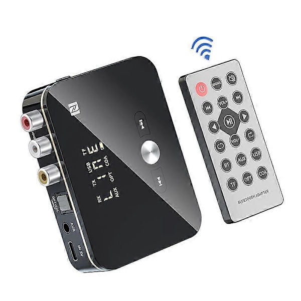 Bluetooth-sovitin 5.0 Bluetooth-audioadapteri 2 in 1 -sovitin, 3,5 mm AUX/RCA/optinen, kuulokkeille, auton HiFi-TV/stereojärjestelmälle