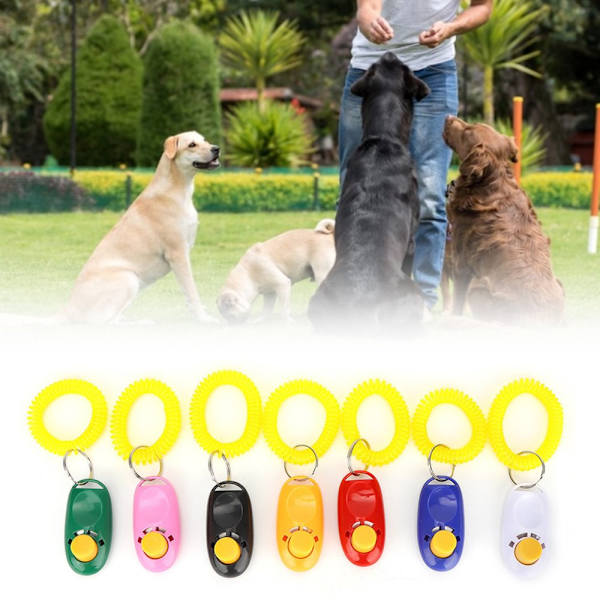 Adjustable Pet Clicker Training with Rubber Ring - 7 pcs