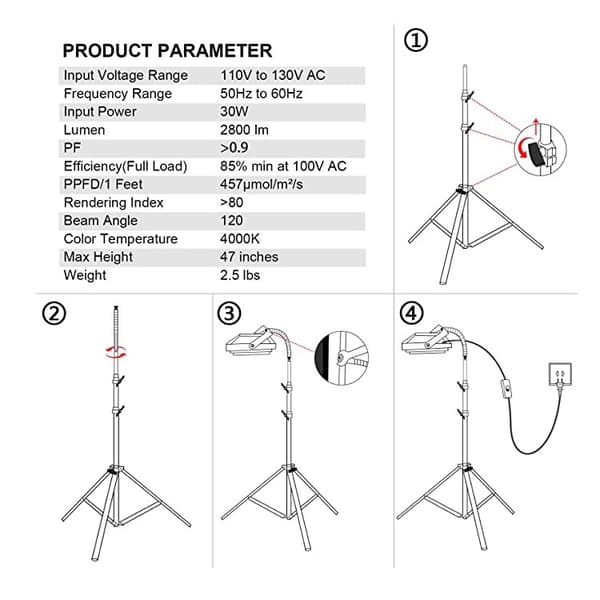 Plant lighting with timer and dimmer 1.6 m Black