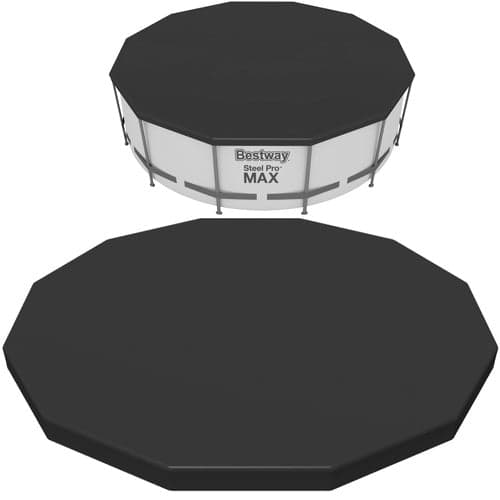 Pool Cover for Frame Pool 366 cm Diameter, Black PVC/PP