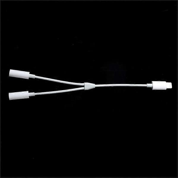 Lightning Han til Dobbelt 3.5mm Hun Hovedtelefon Jack Audio Adapter Kabel Kompatibel til iPhone