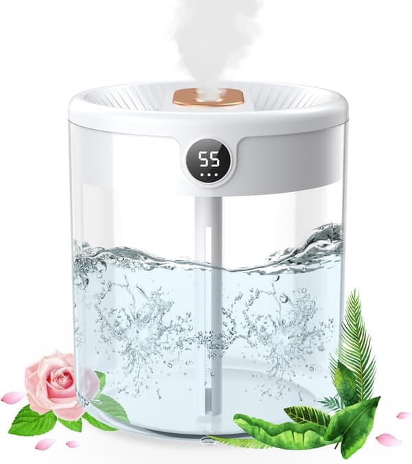 Luftfukter, 2L Luftfukter for soverom, Mini Luftfukter Diffuser og Nattlys for Baby og Planter