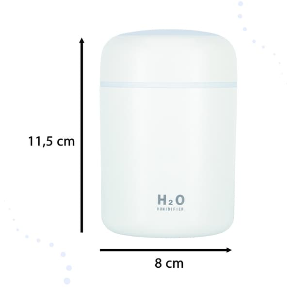 Luftfugter duftdiffuser 300 ml USB-C med LED-belysning 2 filtre