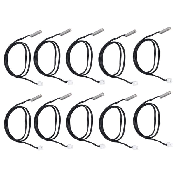 10pcs NTC Thermistor Temperature Sensor Probe 5x25mm Cylindrical Head 500mm 10K B3435