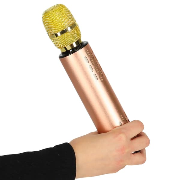 Wireless Karaoke Microphone Bluetooth Gold K3 with Speaker Reverb