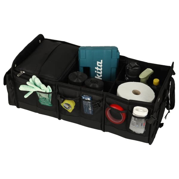 Bagageorganisator bil med køletaske 100L foldbar sort