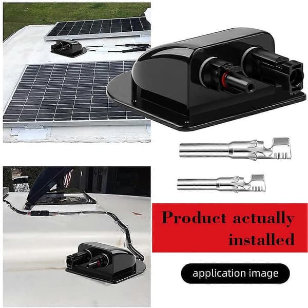 1 stk Solforbindelsesboks ABS Dobbelt Kabelgennemføring Til Hus Solarceller RV Vandafvisende Solpanel Kabelforbindelsesboks