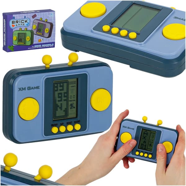 Portable Retro Gaming Console Grey with Built-in Games, 2x AAA (not included)