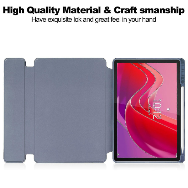 För Lenovo Tab M11 (Xiaoxin Pad 11 2024) Case PU+Acrylic Tablet Stand Cover med Bluetooth tangentbord