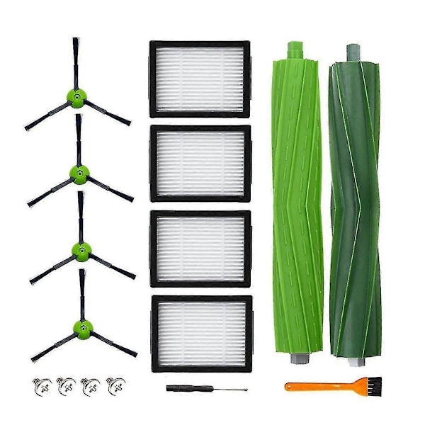 Korvaavat pölynimurin lisätarvikkeet Roomba j7 j7+ i7 i7+ i7 Plus E5 E6 E7 8 i8+ i6 i6+ i3 i3+ i4 i4+ varaosat, 4 suodatinta, 4 sivuharjaa, 2