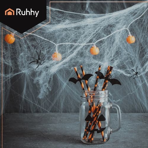 Spider Web Halloween Decoration 2.5 m² with 2 Black Spiders
