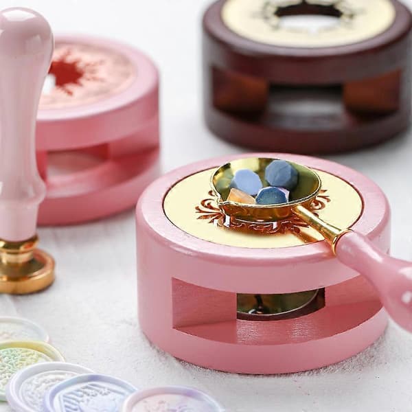 2 stk. Voksseglsæt Voksseglvarmer Voksseglstempel Voksseglske Voksseglstempelsæt Voksseglsovn 10,34*3,65 cm pink
