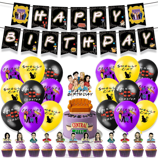 Friends Birthday Party Decor Supplies Banner Balloons Cake Topper Set Tv Show Bff Friends Party Favor