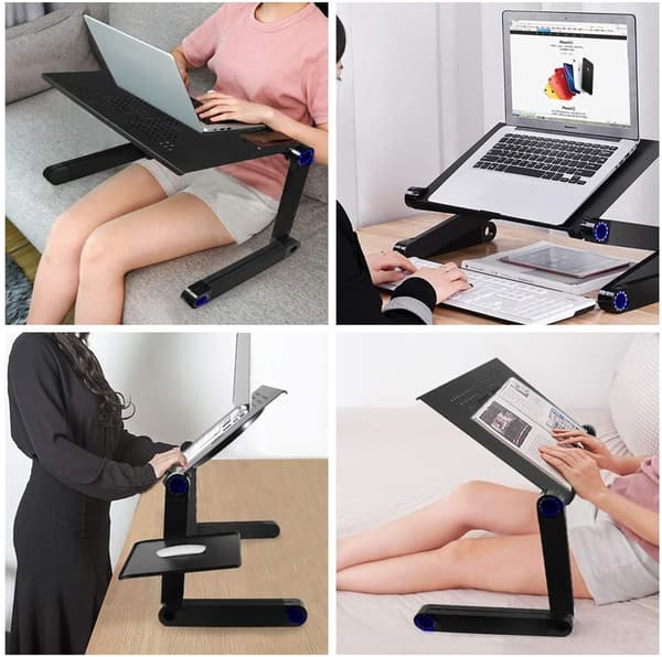 Smart justerbart laptopbord 17 tommer Sort