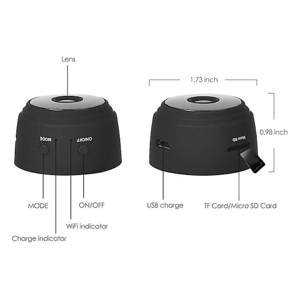HD 1080P Langaton Mini WiFi-kamera Kotivartiointi Mikro-kamera Video- ja Äänitallennin Videokamera Yökuvaus Mikro-kamera