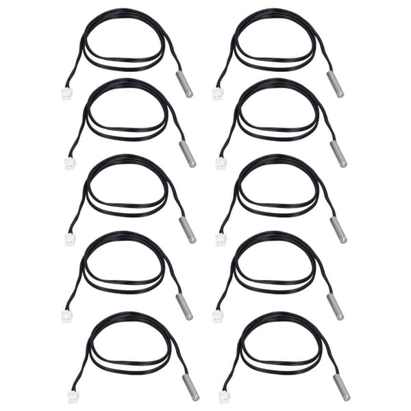 10pcs NTC Thermistor Temperature Sensor Probe 5x25mm Cylindrical Head 500mm 10K B3435