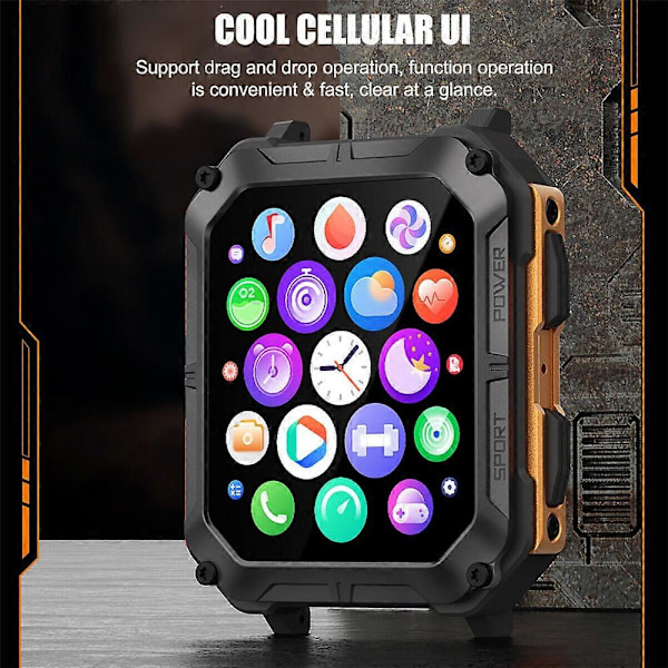 Militært Smartwatch Lang Standby Fitness Tracker Blodtryk Pulsmåler Sport Gym Svømning Vandtæt Aktivitets Tracker Herreure Gave