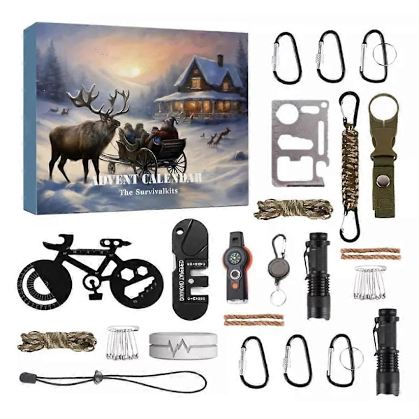 Adventskalender Överlevnadskit för Män - Överlevnadsverktyg Adventskalender