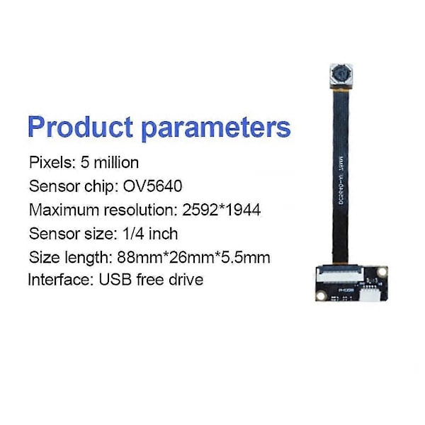 OV5640 5 Miljoner Videokameramodul Notebook USB Drivrutinsfri Modul för DIY Elektronisk Komponent, 16