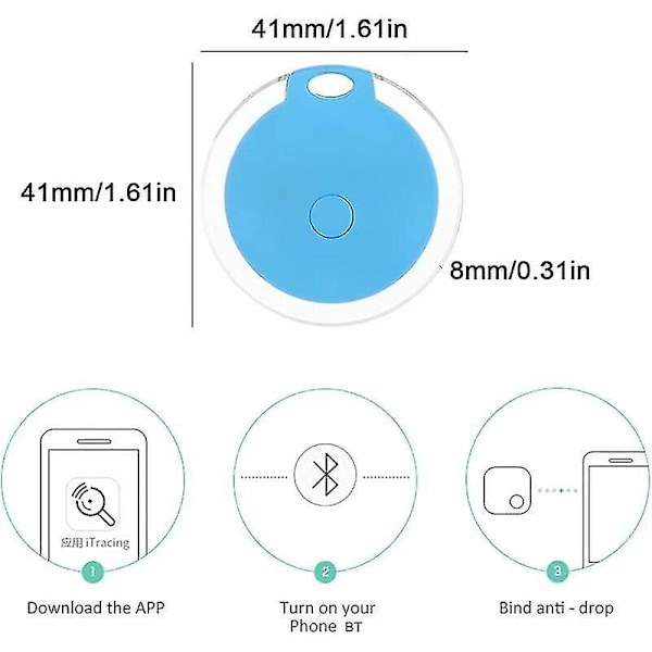 4-pack Mini GPS-tracker Vattentät Bärbar Bluetooth-tracker för Bagage/Barn/Husdjur/Katt/Hund Premium