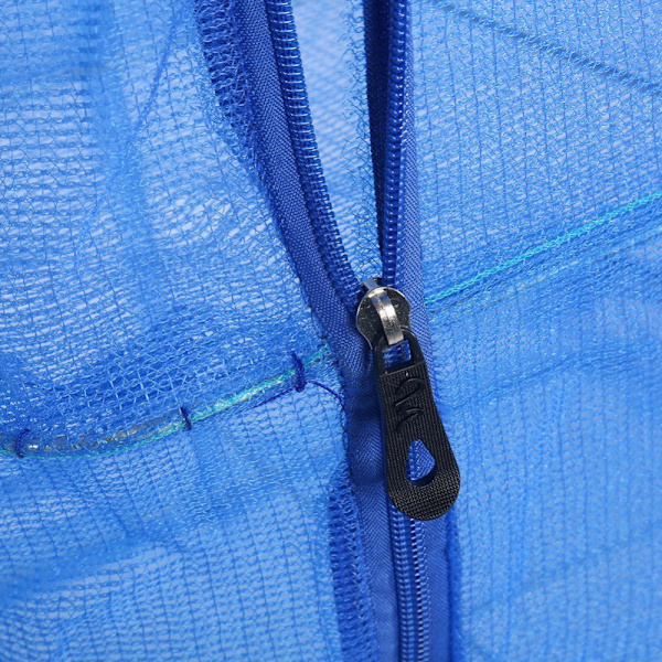 4-Layer Foldable Hanging Drying Rack with Zipper - Blue Mesh
