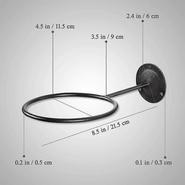 Väggmonterade Bollhållare 2-pack Bollställ Platssparande Väggmontering Displayförvaring Fotboll Sovrumstillbehör (svart)
