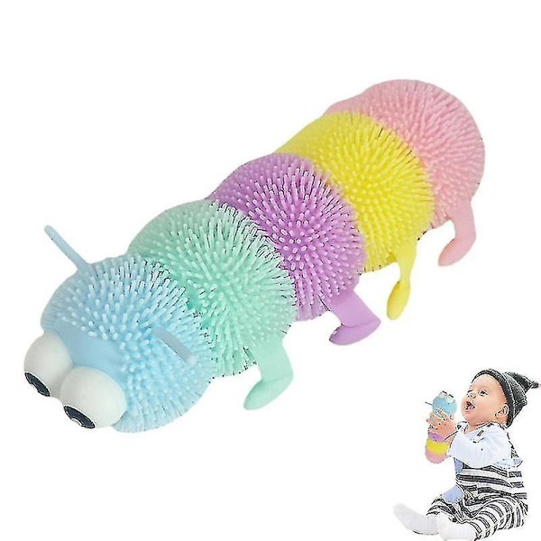 Caterpillar-puristelulelu Valoisa Värikäs Stressiä Lievittävä Leikki Lapsille Kawaii Käsi Stressiä Lievittävä Söpö Aistiherkkyys Venyttelylelut