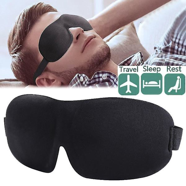 3D Øjensovemaske Rejse Fly Svampe Blindfold Blinder Natdækning