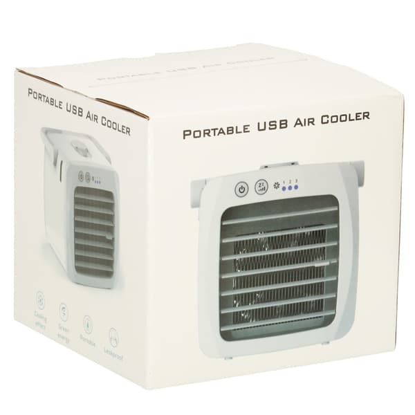 Bærbar skrivebordsluftkjøler USB 300 ml vanntank 3 moduser hvit