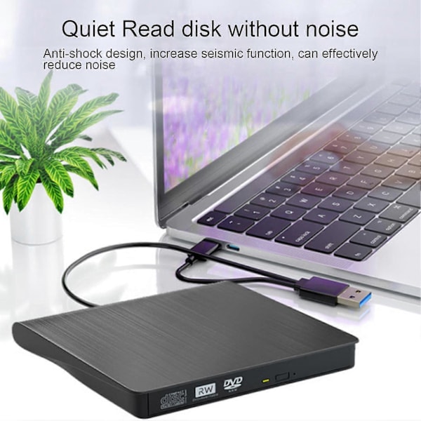 Ekstern DVD-drev Bærbar Højhastigheds Læse Skrive Et-klik Brænding Genbeskrivelig Type-C USB 3.0 DVD/VCD/Compact Disc-RW Brænder Skriver Afspiller Computer