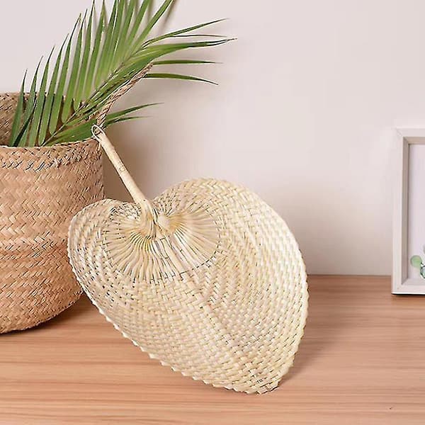 Handgjorda fläktar av halmvävning Hantverk Sommarfläkt Bambu Heminredning