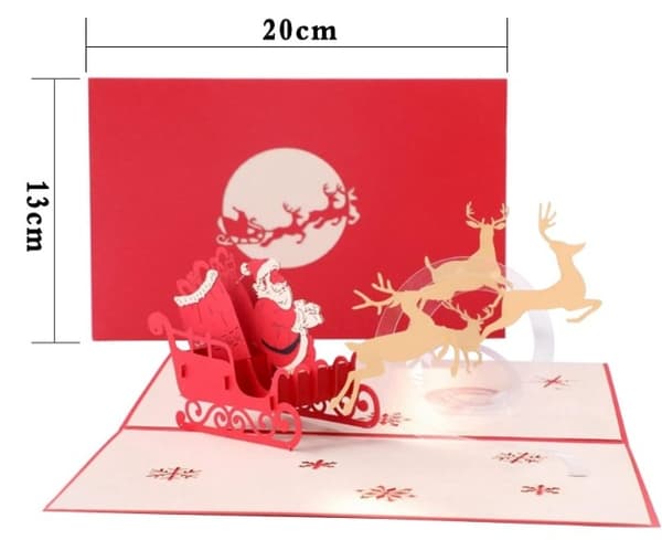 Jule Popup Kort, 3D Popup Julekort Sæt