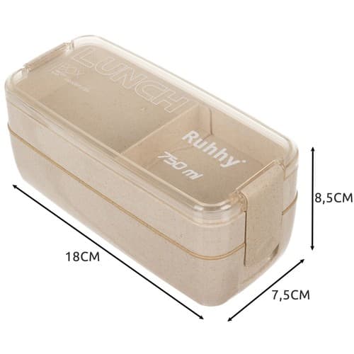 Tiered Lunch Box with Divider & Cutlery – 750 ml