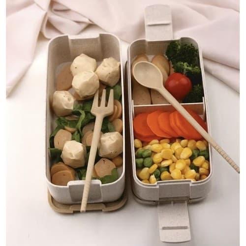 Tiered Lunch Box with Divider & Cutlery – 750 ml