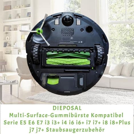 Pakke med 2 roterende erstatningsbørster for iRobot-roboter, kompatibel med E, E5, E6, i7, i7+, i7 Plus, i3 og i3+ seriene.
