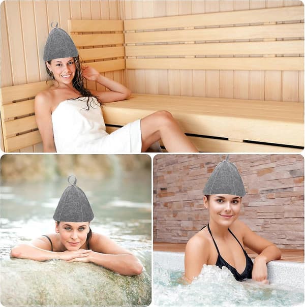 Sauna hat 3-delt sæt sauna hat filt sauna hat