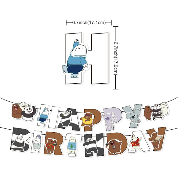 We Bare Bears Synttärijuhlat Koristeet Karhut Juhlatarvikkeet Sisältävät Onnellinen Syntymäpäivä Banneri Ilmapallot Kakun Koriste Cupcakes Koristeet