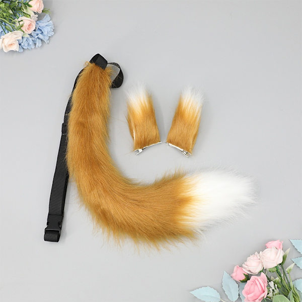 Fox Tail Plush, Cuddly Fox Tail Cosplay Accessory Camel