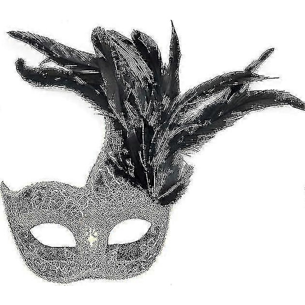 Fjær Maskerade Maske Dame Venetiansk Halloween Mardi Gras Kostymer Fest Ball Ballmaske