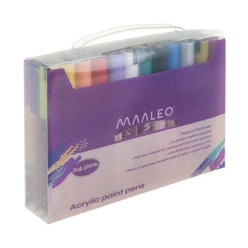 Akrylmarkörer 24-pack 4 mm spets vattenfasta för papper trä glas keramik