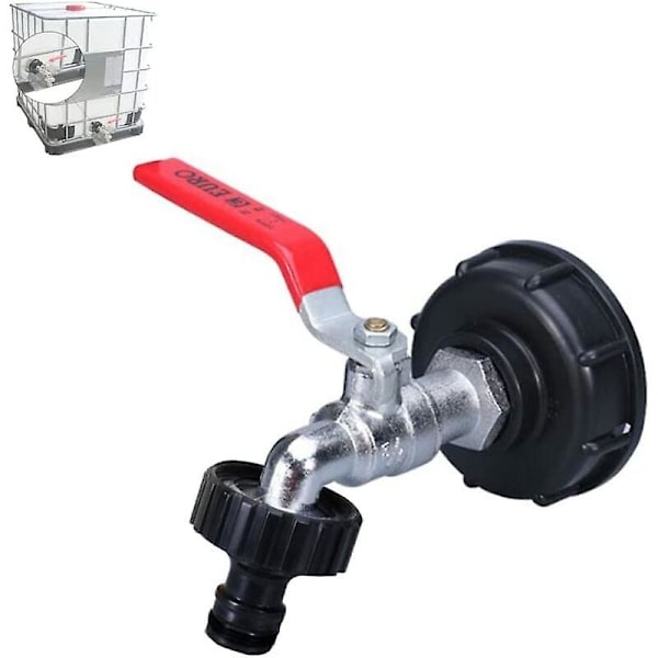 Vandtankadapter 1000l Tankhane 1000l IBC 3/4\" gevindforbindelse Regnvandsopsamler Hane Udløb Armatur Hane Have Slange Tilbehør - MODOU