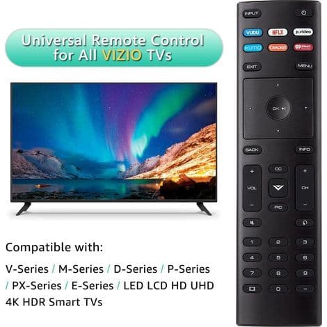 Universell erstatningsfjernkontroll for VIZIO XRT136 smarte TV-er
