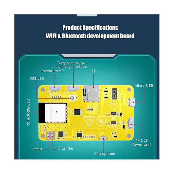 ESP32 Udviklingskort WiFi Bluetooth 2,8 Tommer 240X320 Smart Display TFT Modul Touch Screen
