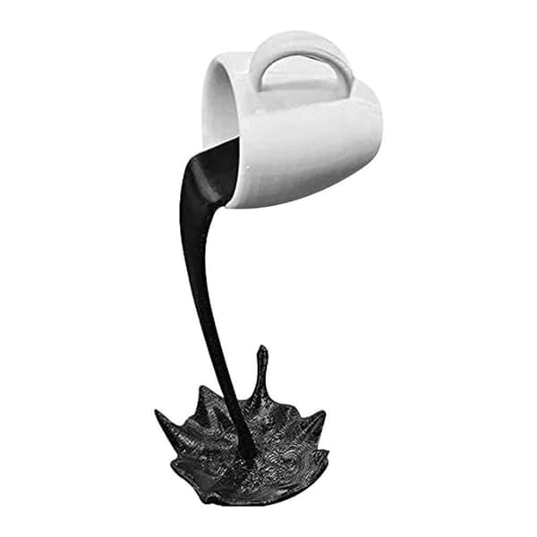 Floating Coffee Cup Sculpture - Unique and Elegant Home Decor