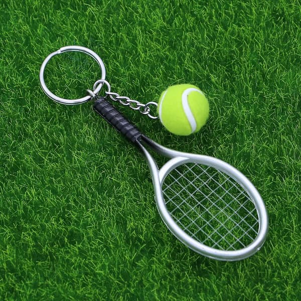 Mini Tennis Racket Nyckelringar, Söt Sport Style Split Nyckelring Set