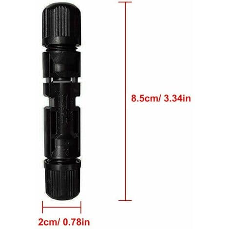 6 Par MC4 Mann/Kvinne Doble Ringer Vanntett Forseglings Solar Panel Kabelkoblinger